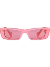 Gucci Rectangular Frame Sunglasses In 003