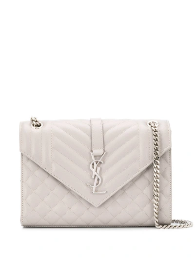 Saint Laurent Envelope Medium Shoulder Bag In Grey