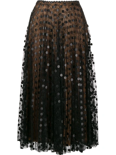 Marco De Vincenzo Lace-panelled Midi Skirt In Black