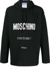 Moschino Logo-print Cotton-jersey Hoody In Black