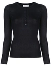 Gabriela Hearst Buttoned Fitted Pullover In Blue