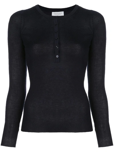 Gabriela Hearst Buttoned Fitted Pullover In Blue