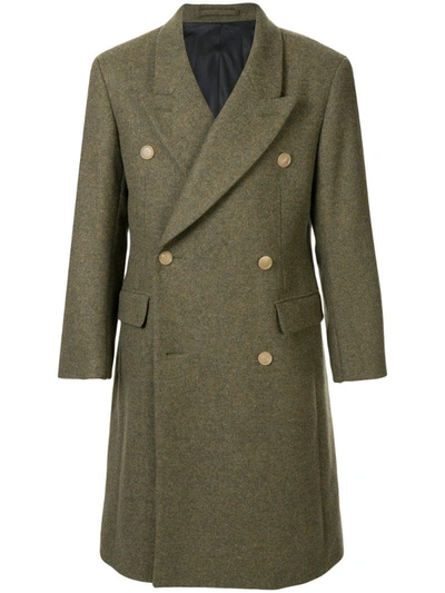 Hed Mayner Tailored Double-breasted Coat In Green