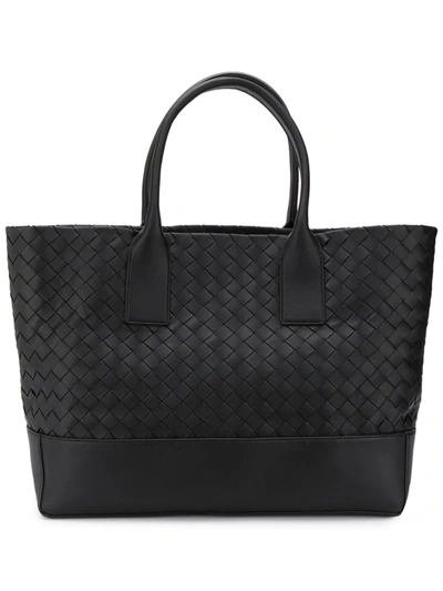 Bottega Veneta Intrecciato Weave Tote Bag In Black