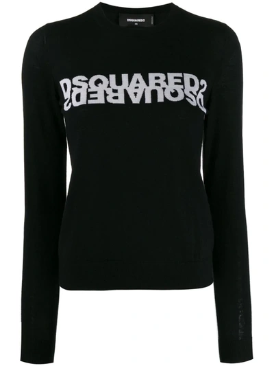 Dsquared2 Logo Knitted Jumper In Black