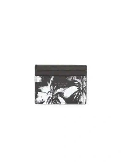 Saint Laurent Palm Leather Credit Card Case In Black White