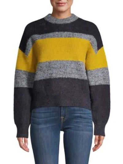 French Connection Colorblock Pullover Sweater In Grey Multi