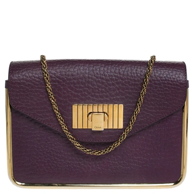 Pre-owned Chloé Purple Leather Small Sally Shoulder Bag