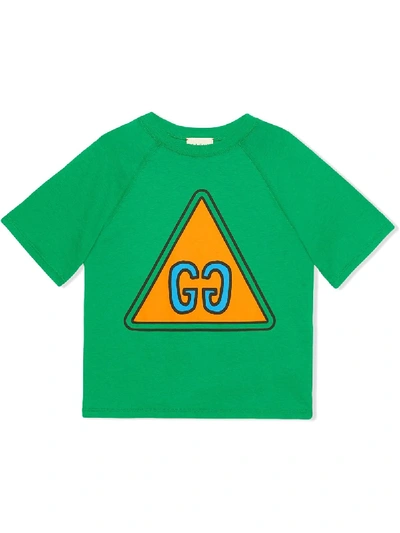 Gucci Kids' Children's Gg Print Cotton T-shirt In Green