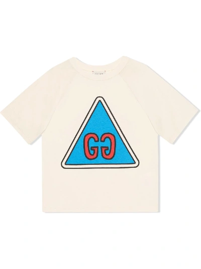 Gucci Kids' Children's Gg Print Cotton T-shirt In White