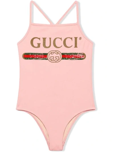 Gucci Kids' Children's Swimsuit With  Logo In Pink