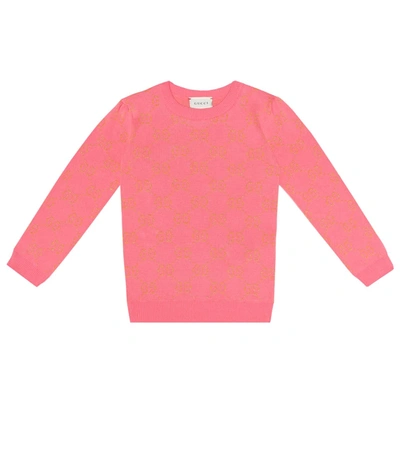 Gucci Kids' Children's Gg Cotton Lamé Jumper In Pink