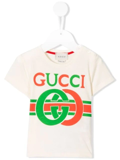 Gucci Babies' Interlocking G T-shirt In White