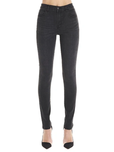 J Brand Maria High Rise Super Skinny Jeans In Black