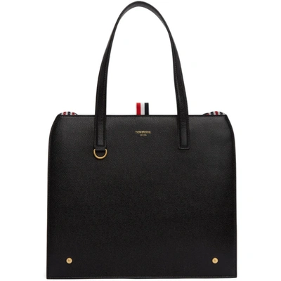 Thom Browne Black Pebbled Soft Thom Tote