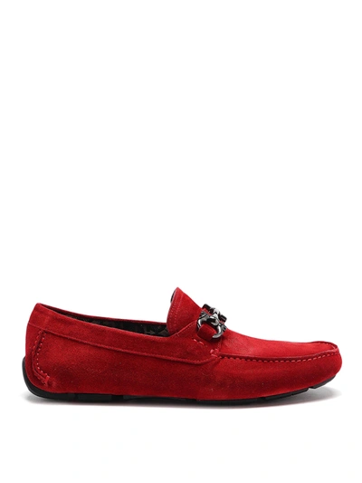 Ferragamo Men's Parigi 20 Suede Loafers In Red