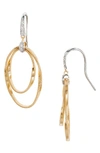 Marco Bicego Marrakech Onde 18k Yellow Gold & Diamond Coil Drop Earrings In Yellow/white Gold