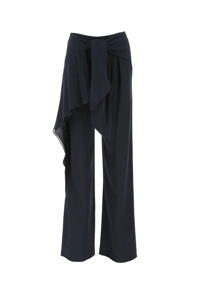 Chloé Ruffle Detail Straight Pant In Black