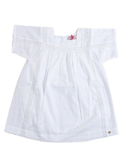 Lili Gaufrette Kids' Little Girl Dress With Embroidery In White