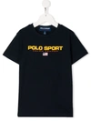 Ralph Lauren Kids' Blue Boy T-shirt With Red Logo