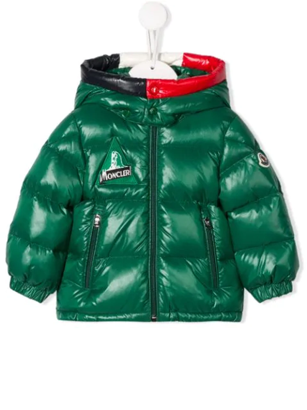 Moncler Green Babyboy Jacket With Iconic Patch ModeSens
