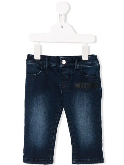 Moschino Babies' Dark Wash Jeans In Blu Denim