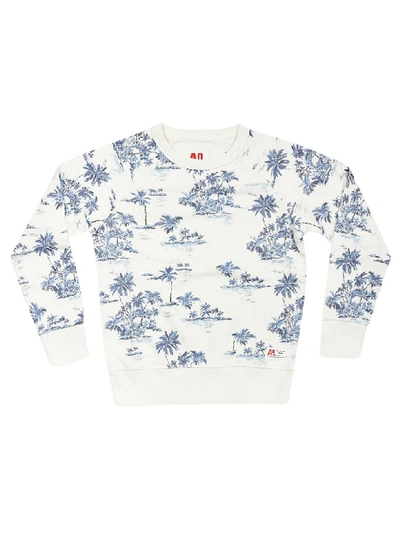 Ao76 Kids' Palm Print Sweatshirt In White