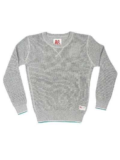 Ao76 Kids' Ribbed Knit Sweatshirt In Grey