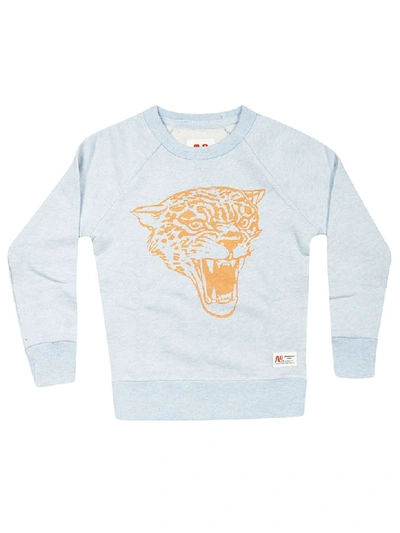 Ao76 Kids' Tiger Print Sweatshirt In Blue