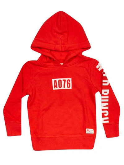 Ao76 Kids' Logo Print Hoodie In Red