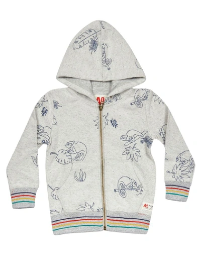 Ao76 Kids' Animal Print Hoodie In Gray/multicolor