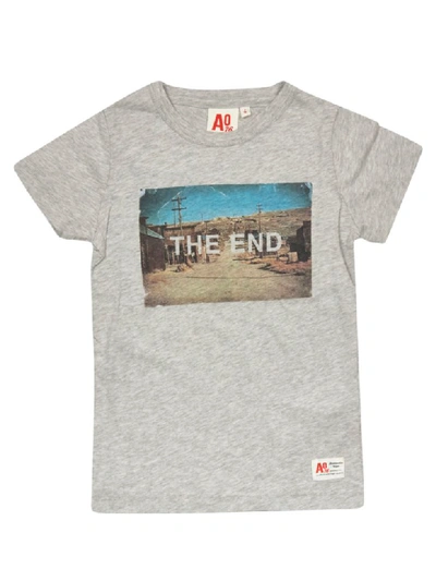Ao76 Kids' The End Short Sleeve T-shirt In Gray