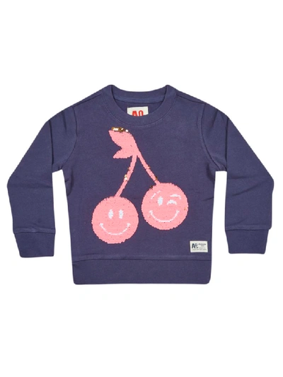 Ao76 Kids' Sequin Embroidered Sweatshirt In Indigo