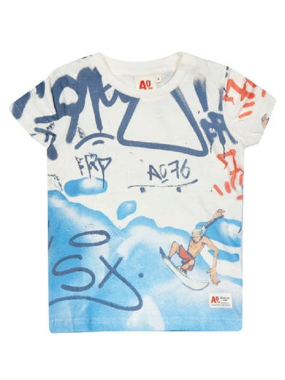 Ao76 Kids' Printed Surfer Short Sleeve T-shirt In Multicolor