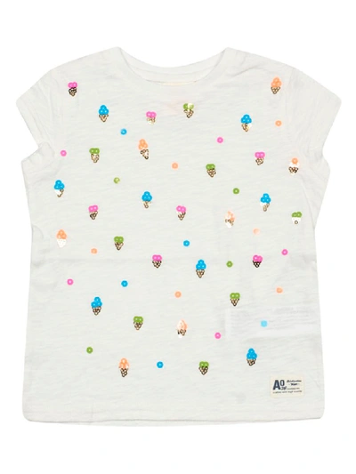 Ao76 Kids' Sequin Embroidered Top In White