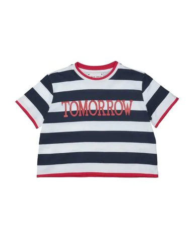 Alberta Ferretti Kids' Blue And White T-shirt For Girl With Red Tomorrow  Writing | ModeSens