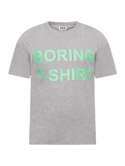 Natasha Zinko Kids' Grey T-shirt For Boy With Neon Green Print