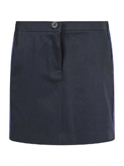 Gucci Kids' Blue Skirt For Girl With Side Stripes