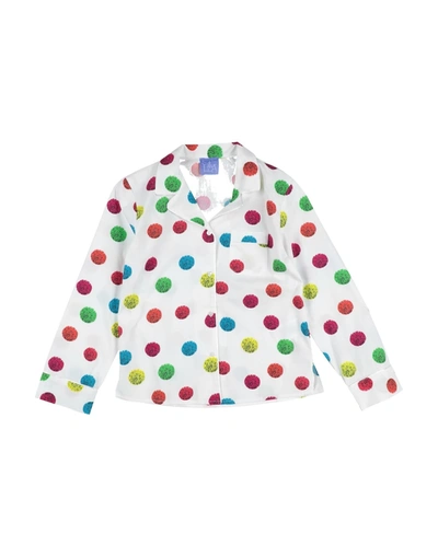 Stella Jean Kids' Polka Dot Printed Cotton Shirt In White