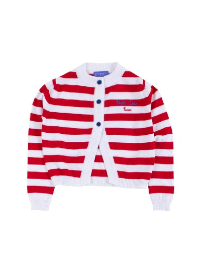 Stella Jean Kids' Girl Striped Sweater In Red