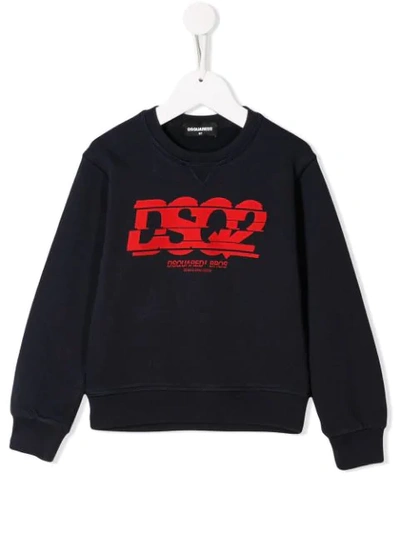 Dsquared2 Kids' Cotton Sweatshirt In Blu