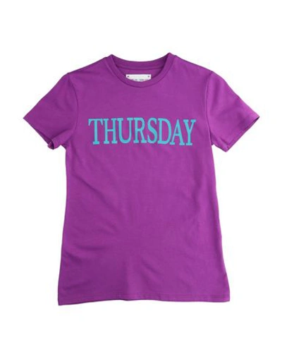 Alberta Ferretti Kids' Thursday Short Sleeve T-shirt In Purple