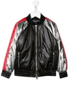 Balmain Kids' Synthetic Fiber Jacket In Nero/argento