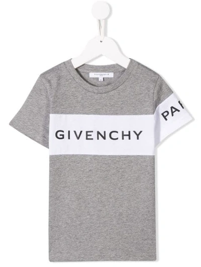 Givenchy Kids' Logo Short Sleeve T-shirt In Grey