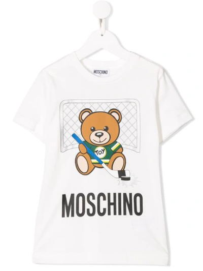 Moschino Kids' Cotton Hockey Bear T-shirt In Var. Uni