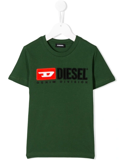 Diesel Green Teen T-shirt With Frontal Logo