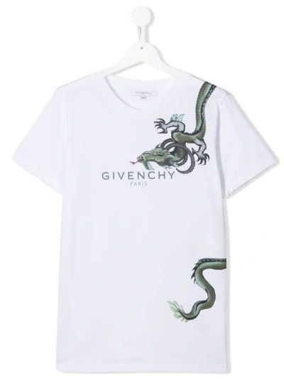 Givenchy Kids' Mystical Creature T-shirt In Cotton In Bianco