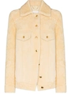 Chloé Shearling Shirt Coat In Neutrals