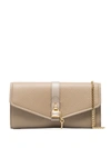 Chloé Grey Aby Leather Clutch Bag In Neutrals
