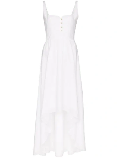 Esteban Cortazar Pleated Cotton Midi Dress In White